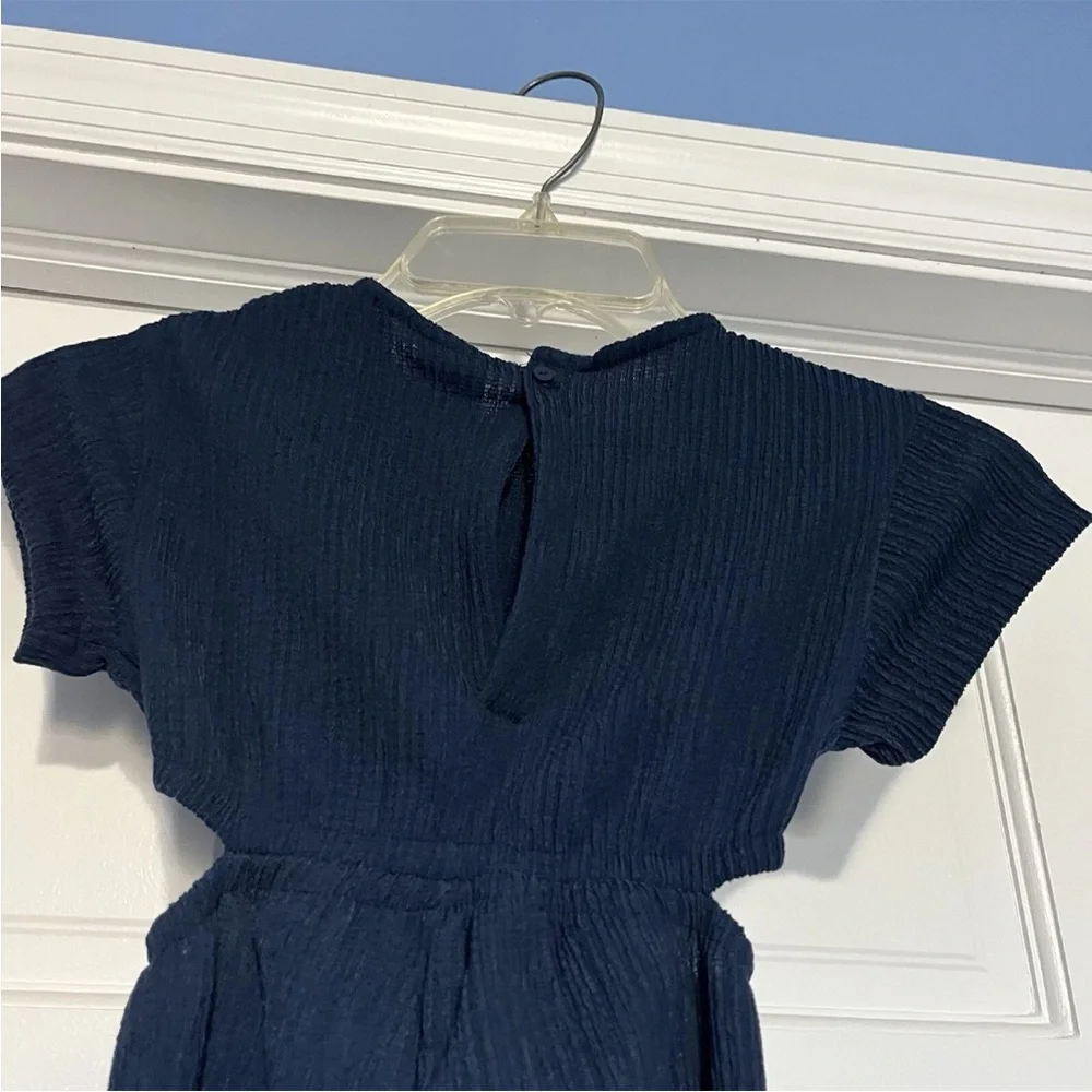 Zara girls size 6 blue cutout lightweight romper jumpsuit spring summer NWT new